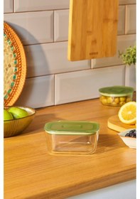Resim Karaca Green Dikdörtgen Saklama Kabı 470 Ml Yeşil 