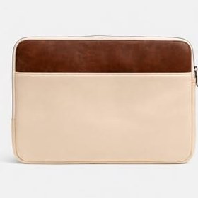 Resim Cantaş Premium Laptop Kılıfı, 13-14 inç, Kahverengi ve Bej Renk, Darbe Korumalı, Su Dayanıklı, 35 x 25 cm 