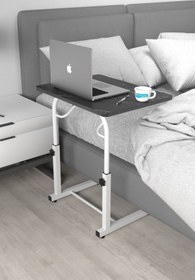 Resim Depolife Eğim Yükseklik Ayarlı Laptop Sehpası Kahvaltı Ders Çalışma Bilgisayar Ofis Yemek Masası Metal Ayak 