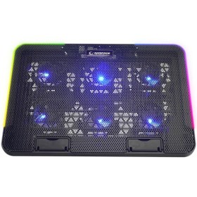 Resim Rampage Sixpower R9 6 Fan RGB Telefon Tutuculu USB Çoklayıcı Notebook Soğutucu Stand 