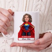 Resim Kişiye Özel En Süper Anne Karikatürlü Kupa Bardak 