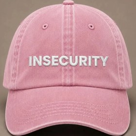 Resim "ınsecurıty" Ironik Nakışlı Vintage Yıkamalı Beyzbol Şapkası 