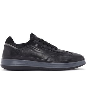 Resim Derimod Erkek Siyah Bağcıklı Deri Sneaker 24SFD623318 