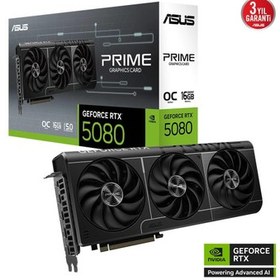 Resim ASUS PRIME-RTX5080-O16G, 16Gb, 256Bit, GDDR7, 1xHDMI, 3xDP GAMING Ekran Kartı 