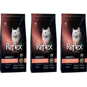 Resim Reflex Plus Hairball Somonlu Yetişkin Kedi Maması 3 x 1500 G 
