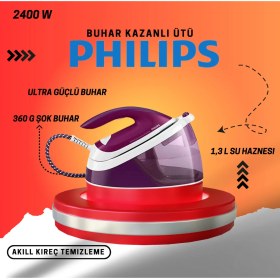Resim Philips PerfectCare Compact Essential GC6842/30 2400 W Buhar Kazanlı Ütü+Phılıps Oneblade Tıraş Mak. Hediye 