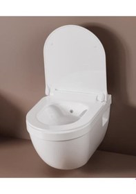 Resim Seramiksan Neon Rim-Out Asma Klozet+Duroplast Kapak+VitrA Gömme Rezervuar Set 