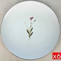 Resim Tabak Evi Porselen Natura Çuha Altın Yaldız Servis Tabağı 24.5 CM 6'lı 