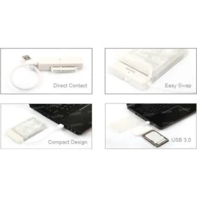 Resim Tech Butiq DK-AC-DSE24U3, E24 2.5" USB 3.0 Çıkarılabilir Başlıklı Şeffaf Sata Disk Kutusu 