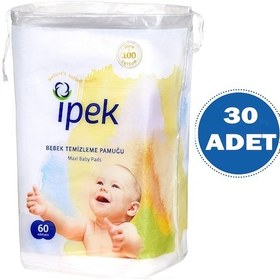 Resim İpek Maxi 60 lı Bebek Temizleme Pamuğu 30 Paket - YENİ AMBALAJ 