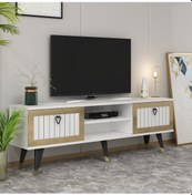 Resim Sandro Tv Ünitesi Tv Sehpa Beyaz-altın 