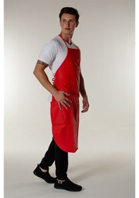 Resim Kırmızı Muşamba Mutfak Bulaşık Önlüğü Pvc 