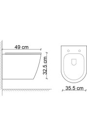 Resim Lena ET-W1200M8 Asma Klozet Mermer Desenli Mat Beyaz 