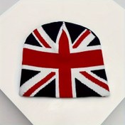 Resim İngiliz Bayrağı Jakarlı Bere - Hafif Esnek Uniseks Kışlık Şapka, Union Jack Desenli Kırmızı Beyaz Mavi Renkler, Elde Yıkanabilir, Soğuk Hava Aksesuarı, Moda Başlığı, Rahat Kalıp, Erkek ve Kadınlar İçin 