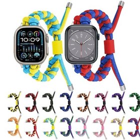 Resim Sones iOS Uyumlu Watch Se 2022 40mm Paracord Balık Kuyruğu Örgülü Silikon Boncuklu Saat Kordonu 