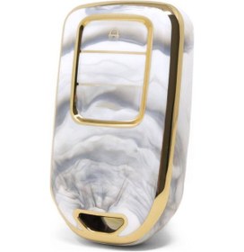 Resim Honda 3 Tuşlu Civic City Accord Cr-v Xr-v Anahtarsız Çaliştırma Nano Anahtar Kılıfı Mermer Desenli 