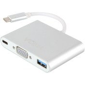 Resim Type-C-M To Vga-F Usb 3.0-F Type-C-F Çevirici Cu426M Vcom