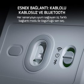 Resim GamePower Fenix 24.000DPI Triple Mode (Kablolu/Bluetooth/2.4G) Beyaz Gaming Mouse 