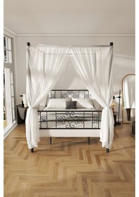 Resim Argimo Stella Sultan Ferforje Siyah Metal Karyola 140x200 (Cibinliksiz) 