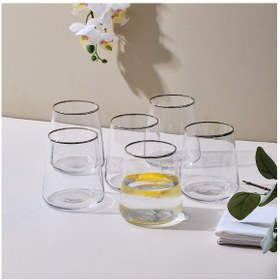 Resim Sandro Moreno Dolce Vita Su Bardağı 6 Lı 380 Ml Platin Gümüş - Şeffaf 
