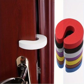 Resim 10 Adet Çocuk Güvenlik Kilitleri - EVA C-Şekilli Kapı Durdurucuları & Dolap Koruyucuları, Çocuklar İçin Yumuşak Köpük Parmak Koruyucuları, Çeşitli Renkler 