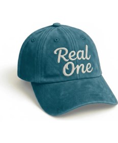 Resim Tesbihane Unisex Vintage Beyzbol Şapkası - Isme Özel Nakışlı - Eskitme Kumaş - Turkuaz - Metal Tokalı 