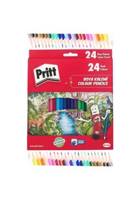Resim Kuru Boya Kalemi 24 Renk Karton Kutu 1 Paket Pritt 24 Lü Kuruboya Tam Boy Renkli Kalem Kaliteli Yumuşak Uçlu Canlı Renk Çok Renkli 