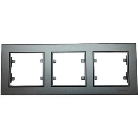 Resim Eco Lounge Füme 3 Lü Çerçeve - Priz ve Anahtar İçin Uyumlu Çerçeve 
