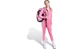Resim adidas 3 Stripes French Terry Full Zip Cr Kız Çocuk Pembe Kapüşonlu Ceket 