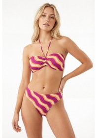 Resim Nbb Kadın Renkli Boyundan Bağlamalı Straplez Bikini Takımı Çok Renkli 