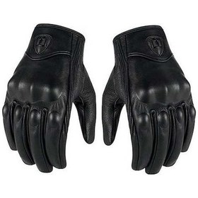 Resim Besthome1 Erkekler İçin Siyah Hakiki Deri Motosiklet Eldiveni - Yüksek Kalite 