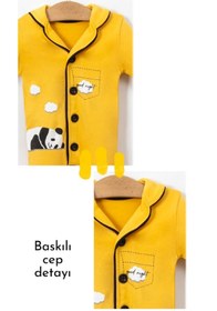 Resim Sparrow Laurel Erkek Bebek Panda Baskılı Önden Düğmeli Mevsimlik Penye Pijama, Uyku Tulumu (3-24 Ay) 