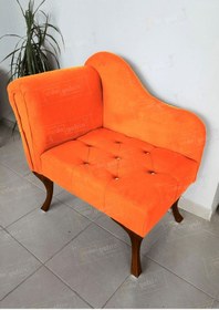 Resim Yeni Model Tekli Köşe Koltuğu Josefin Bench Ceviz Ayak Turuncu 