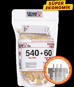 Resim Süzen92 Slim Süper Ekonomik Paket 540 Adet Sigara Filtresi + Adaptör 60 Adet + Taşıma Kutusu 1 Adet 