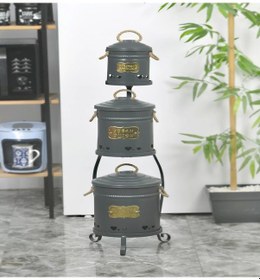 Resim Metal Standlı 3 Katlı Patates Soğan Sarımsak Saklama Kovası Antr 
