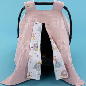 Resim Puset Örtüsü - Çift Taraflı - Gül Kurusu Waffle - Sindirella 