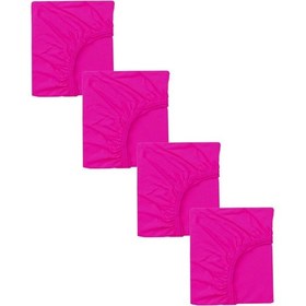 Resim 4 Adet Pamuklu Ve Lastikli 60 X 120 Cm Penye Bebek Çarşaf-fuşya 