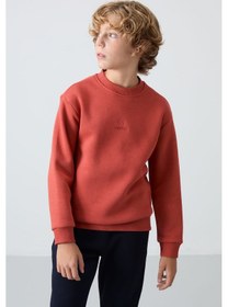 Resim Tommylife Tommy Life Kiremit-lacivert Pamuklu Kalın İçi Tüylü Yumuşak Dokulu Standart Fit Nakışlı Erkek Çocuk Eşofman Ta Kiremit 