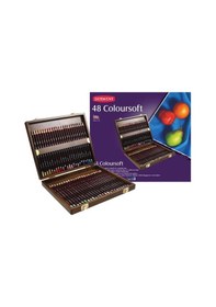 Resim Derwent Coloursoft Kuru Boya Kalemi 48Li Ahşap Kutu 