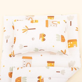 Resim Alt Açma Matı ve Yastık - Sarı Ev 