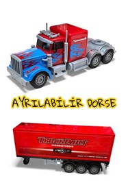 Resim YILDIRIM OYUNCAK Uzaktan Kumandalı Full Fonksiyonlu 62 cm Işıklı Tır - Led Işıklı Ayrılabilir Dorse Açılır Kapılı Tır 