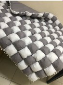 Resim Gri -Beyaz 40 Yama Bebek Yorganı 