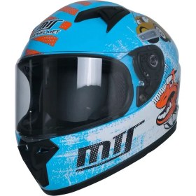 Resim Ebakbak Motosiklet ve Bisiklet Mini Çocuk Kaskı Full Face Ce Sertifikalı Child Motor Kask Mavi 