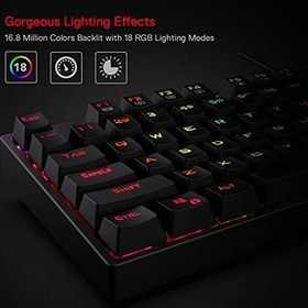 Resim Redragon K582-US Surara RGB LED arkadan aydınlatmalı QWERTY mekanik oyun klavyesi, 104 tuşlu, ABD düzeni (kırmızı şalter – ABD düzeni) 