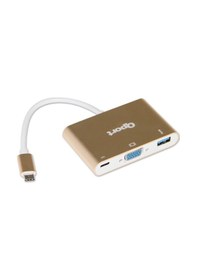 Resim Qport Q-Tv03 Usb3.1 Type-C = Vga+Usb3.0 +Usb3.1 Type-C Çevirici 