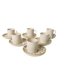 Resim Keramika Worn Gold Nordic Kahve Takımı 12 Parça 6 Kişilik 22968 