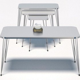 Resim Zigon Sehpa Kr Ve Orta Sehpa Kr Set Gümüş Beyaz Tel Diğer 