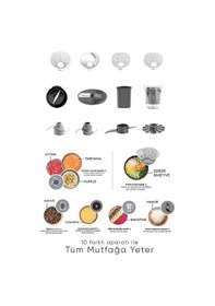 Resim Karaca x Refika Mastermaıd Power 10 İn 1 Mutfak Robotu Swiss Cream 2000W Power 10 In 1 Gıda Haz. Set Swiss Cream 