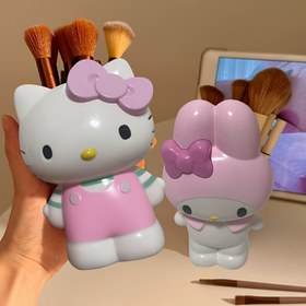 Resim Sanrio Şirin Hello Kitty Çok Amaçlı Masaüstü Organizer - Yaratıcı Minimalist Kalemlik, Makyaj Fırçası Saklama Tüpü, Ofis Malzemeleri ve DIY Aksesuarları için Büyük Kapasiteli Dekoratif Kutu, Ev Depolama İçin Masa & Çekmece Düzenleyici 