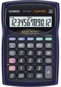 Resim Casio WM-220MS-BU Suya ve Toza Dayanıklı Masaüstü 12 Hane Hesap Makinesi 
